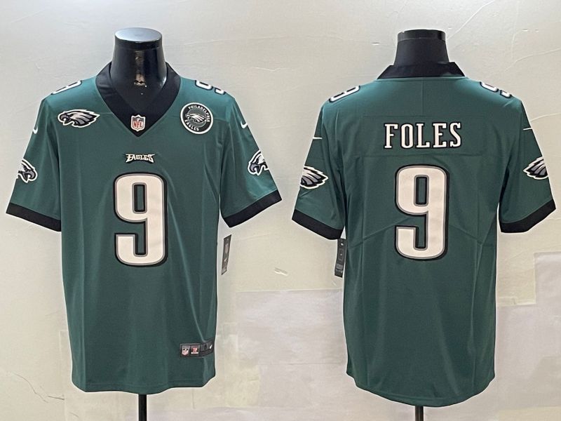Men Philadelphia Eagles #9 Foles Green Second generation 2024 Nike Limited NFL Jersey style 1->philadelphia eagles->NFL Jersey
